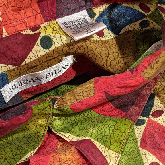 Vintage 90s Silk S XL Button Up T-shirt - Picture 4 of 4